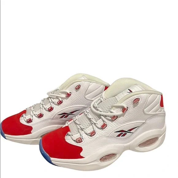 Red Suede Reebok Question Mid Red Toe Reebok Question Mid Red Toe